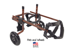 Pets and Wheels Dog Wheelchair - For XS/S Size Dog - Color Brown 12-25 Lbs - $179.99