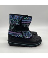 The Childrens Place Big Girls All Weather Snow Boots Size 2 Black green SH1 - £11.67 GBP