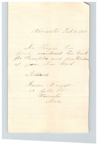 1885 Handwritten Letter Faron Wright Worcester Massachusetts MA Family H... - $37.01