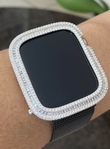 Bling apple watch series 4/5 facet cubic diamond baguette pouch silver 44mm - $70.45