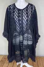 Pure Women’s Poncho Swimsuit Cover Up Size S/M Black i1 - £21.11 GBP