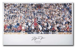 MICHAEL JORDAN Autographed Bulls &quot;Last Shot&quot; Illustration 36 x 22 Photograph UDA - £4,967.37 GBP