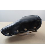 Vintage Schwinn Approved Riveted Black Leather Dual Spring Saddle Bicycl... - $34.99