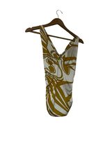 Papaya Brand Gold And White Halter Top Women’s Size Medium Summer Fun Top - $7.10