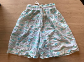 Vintage Jantzen Shorts 12 High Waist Bermuda Fish Green Cotton Pockets 80s - £11.76 GBP