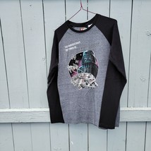 Star Wars Shirt Kids XL Youth Long Sleeve Gray and Black Darth Vader Print - £11.96 GBP