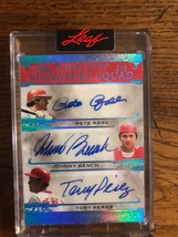 Pete Rose, Johnny Bench, Tony Perez Triple Autograph 2023 Leaf (128) - £155.39 GBP