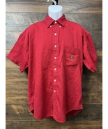 Vintage Ralph Lauren Chaps Shirt Mens Large Red Embroidered Crest Logo C... - $16.64 CAD