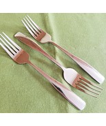 Cooks Stainless 3 Dinner Fork Capri Pattern 7 1/2&quot; Plain Glossy Oar Hand... - £13.23 GBP