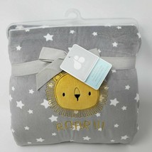 Just Born ROAR Gray White Star Sherpa Baby Blanket Lion New NWT - $59.39