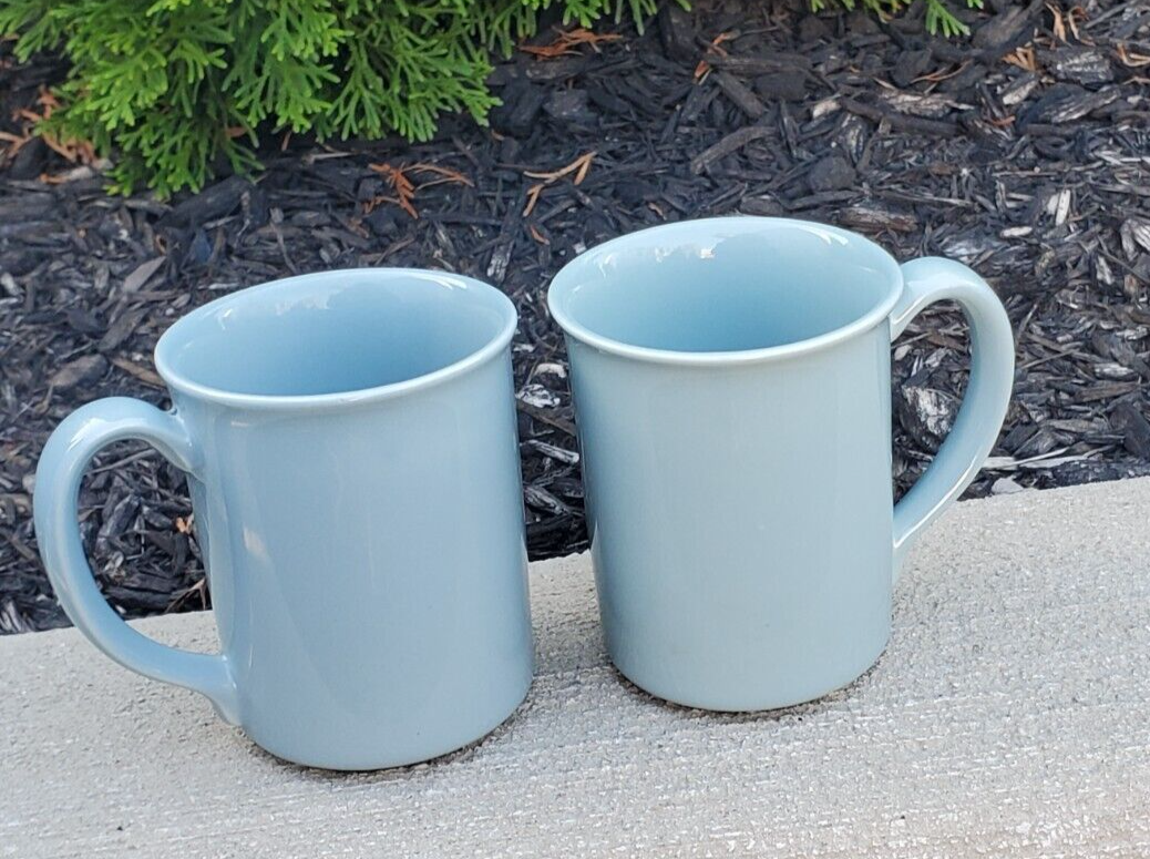 Primary image for Corning Country Violets Blue Heather Solid Blue Mugs Set of 2 Vintage Corelle