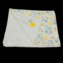 Little Me White Yellow Moons Stars Sun Reversible Baby Blanket 30x40” 20... - £10.80 GBP