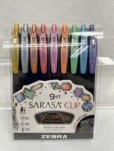 Zebra Sarasa Clip DecoShine Metallic Gel Ink 0.5mm Fine Pens 9pk COMBINE SHIP - £4.16 GBP