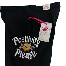 justice positivity please black leggings Size XL (16-18) - $14.84