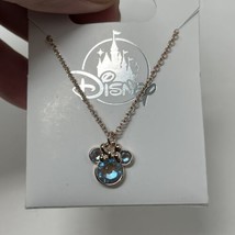 Disney Parks Disneyland Resort Minnie Mouse Jeweled Icon Rose Gold Tone Necklace - £18.19 GBP