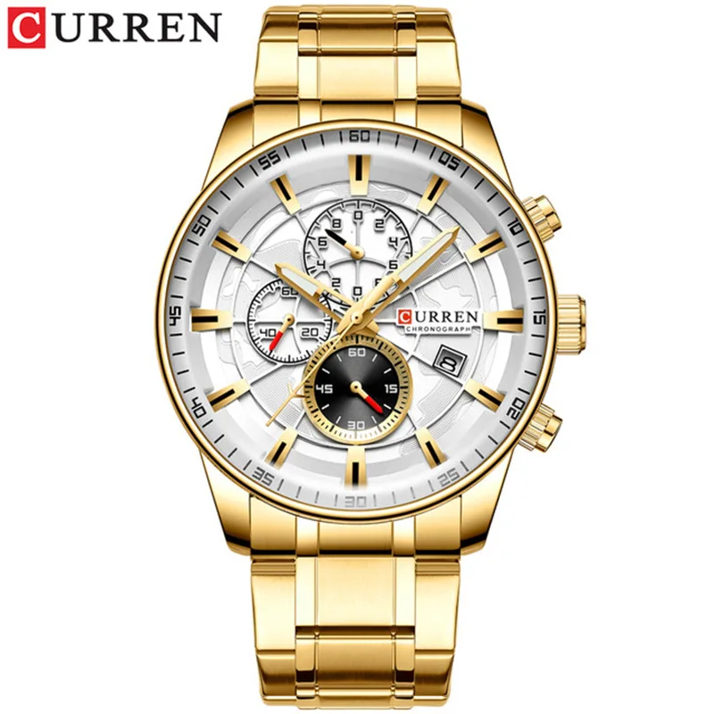 2023 CURREN racing wheel dial polygonal calendar illuminated calendar me... - $49.93 CAD