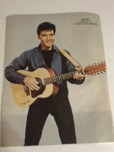 Elvis Presley vintage magazine pinup picture Elvis playing guitar - $3.95