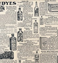 1969 Quack Medicine Dyes Tinctures Oils 1900 Repro Advertisement Sears D... - €17,25 EUR