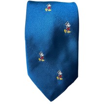 Mickey &amp; Co. Mouse JG Hook Blue Repeat Embroidered Silk Tie 55x3.25” USA Vtg 90s - $17.39