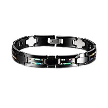 Anti-scratch Black Bracelet Homme Shell Health Energy Hematite Magnetic Bracelet - £39.36 GBP