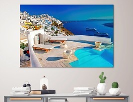 Santorini Greece Canvas Print Greek Wall Art Greece Skyline Home Decor Living Ro - £39.07 GBP