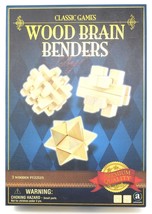 3 Solid Wood 3-D Puzzles Classic Games Brain Benders - £6.92 GBP