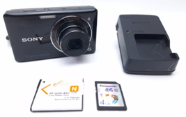 Sony Cyber shot DSC-W390 14.1MP Digital Camera w/Charger + SD Card - £73.49 GBP