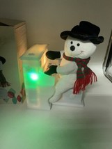 Cracker Barrel Animated Piano Playing Snowman Jingle &amp; Mingle Lights Up Tested - $37.08