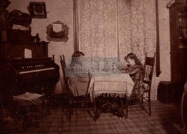 Early 1900s Little Girls Children Drinking Tea From Teaset Playing 5X7 Photo - £7.50 GBP