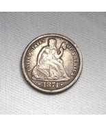 1874 Silver Seated Liberty Dime VF Coin AN918 - £49.85 GBP