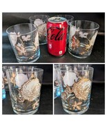 Lot of 4 Culver Cotton Boll Ball Drinking Glasses MCM Barware Low Ball R... - $161.35 CAD