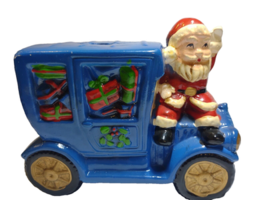 Vintage Christmas Santa Claus Automobile Car Bank RB Japan Vintage Mid C... - $64.79