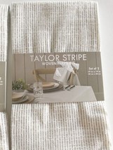 Taylor Stripe Woven Fabric Napkins 19x19&quot; Charcoal Cotton Blend Set of 4 - $22.42