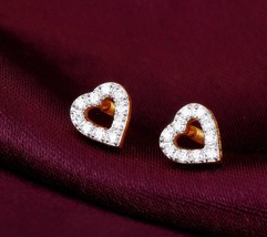 Stunning 18K Gold Ambitious Heart Diamond Earrings | Sparkling Glamour for Every - £175.89 GBP