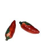 Vintage Laying Jalapeno Red Pepper Salt and Pepper Shaker Ceramic Japan ... - $5.11