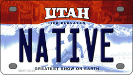Native Utah Novelty Mini Metal License Plate Tag - £11.71 GBP