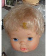 Vintage 1975 IDEAL Vinyl Blonde Boy Character Doll Head 5&quot; Tall - £14.86 GBP