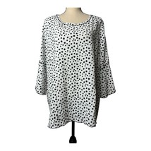 Ali Miles Black and White Relaxed Tunic Blouse Size L - £26.80 GBP