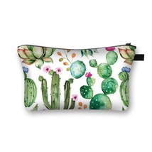 Cute Cactus 3D Printing Cosmetic Bag Girl Fashion Makeup Case Portable Cactus La - £45.85 GBP