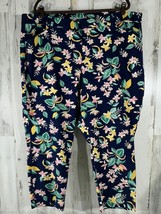 Old Navy Pixie High Rise Ankle Pants Size 24 (46x27) Navy Floral Tropical - £19.53 GBP
