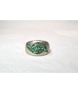 Vintage Sterling Silver Navajo Turquoise Chip Inlay Ring Size 8 1/2 K891 - £116.55 GBP