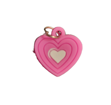 Rubber Silicone Mini Craft Jewelry Bracelet Charm  - Pink Heart - £5.47 GBP