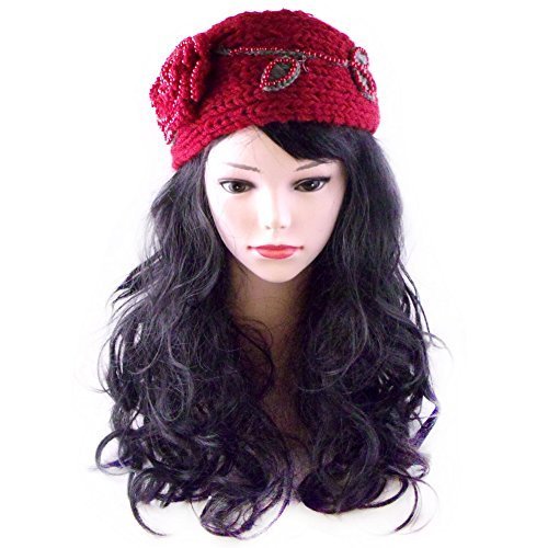 [Red Floral] Women Winter/Autumn Decorative Woolen Headwear/Headband
