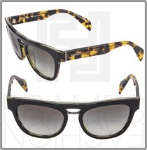 PRADA 10P Journal Square Sunglasses PR10PS Black Havana Unisex Retro Classic - £136.93 GBP