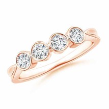 ANGARA Four Stone Diamond Concave Wedding Band in 14K Gold (GVS2, 0.42 Ctw) - £1,089.61 GBP