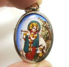 Krishna Supreme God Of Compassion Tenderness &amp; Love Bless Pendant Amulet Locket - £23.24 GBP