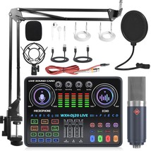Portable Dj20 Mixer Sound Card With 48V Microphone For Studio Live Sound... - £206.61 GBP