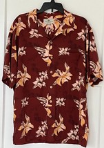 Hawaiian Style Shirt -Orchid and Floral Print - Sz XL - £19.80 GBP