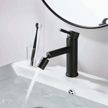 Matte Black Bathroom Faucet: 2 Modes, 360° Swivel - £63.99 GBP