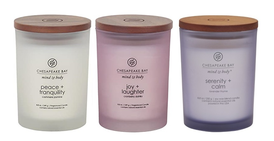 Primary image for Chesapeake Bay 3 Piece Candle Set - Peace Joy Serenity  Cranberry Cashmere Thyme
